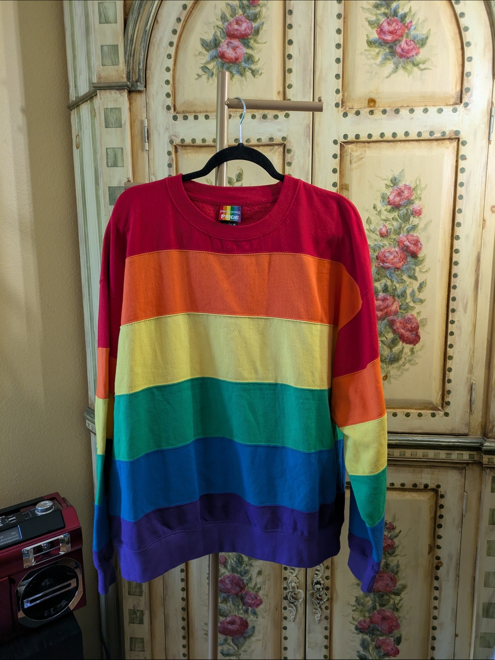 Pride Rainbow Stripe Crewneck Sweater - Multicolor